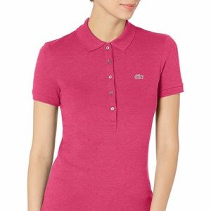 Lacoste women’s pink slim fit polo 36